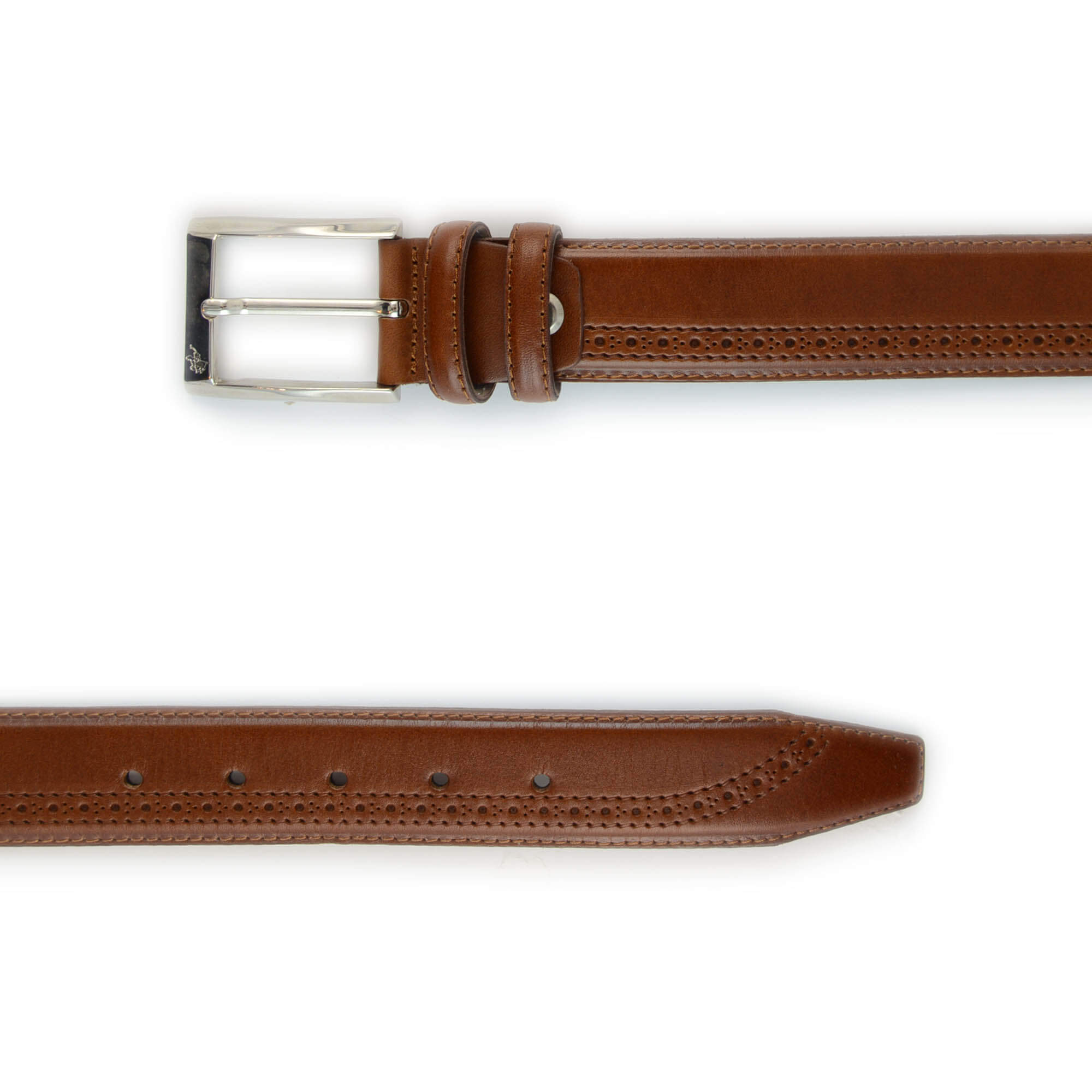 Buy Brown Calf Leather Dot Embossed Mens Luxury Belt