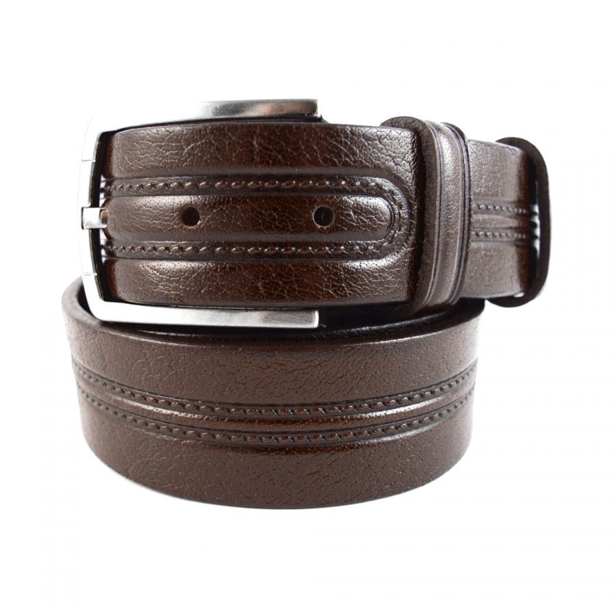 brown fine leather belt for mens jeans 351092 1