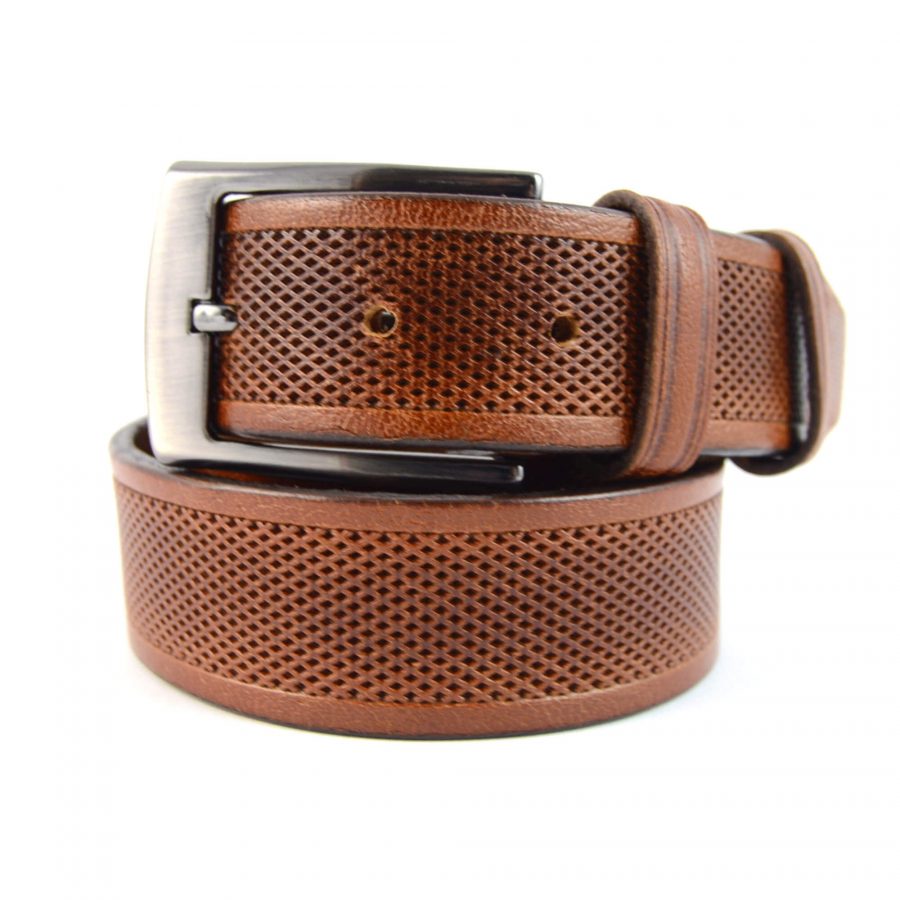 brown leather biker belt mens 351129 1