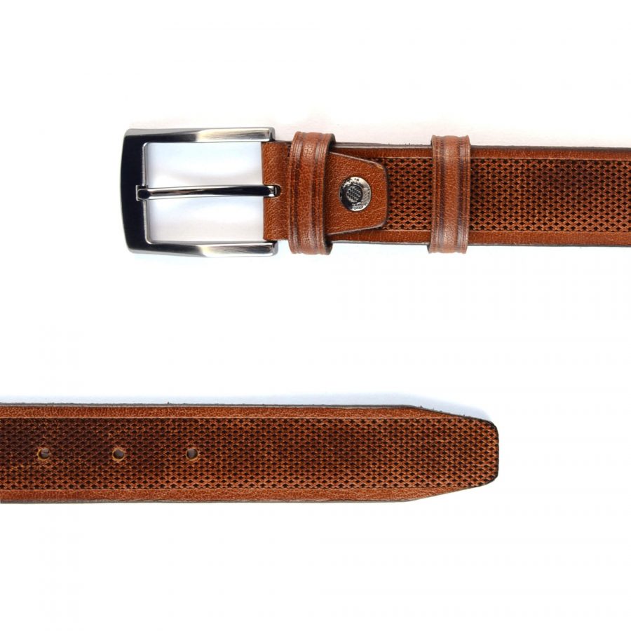 brown leather biker belt mens 351129 2