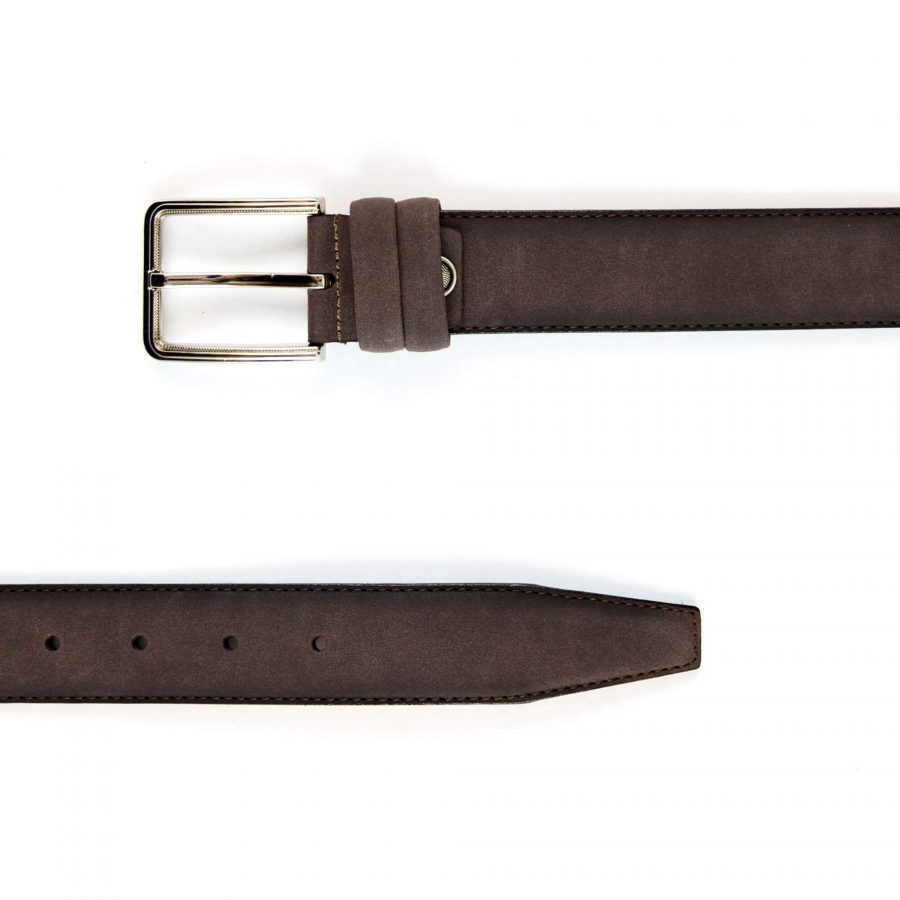 brown nubuck leather belt for men 351047 2