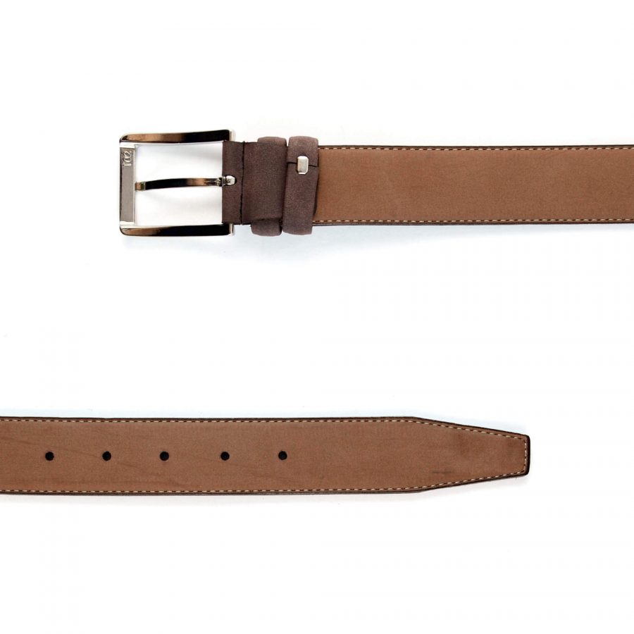 brown nubuck leather belt for men 351047 3