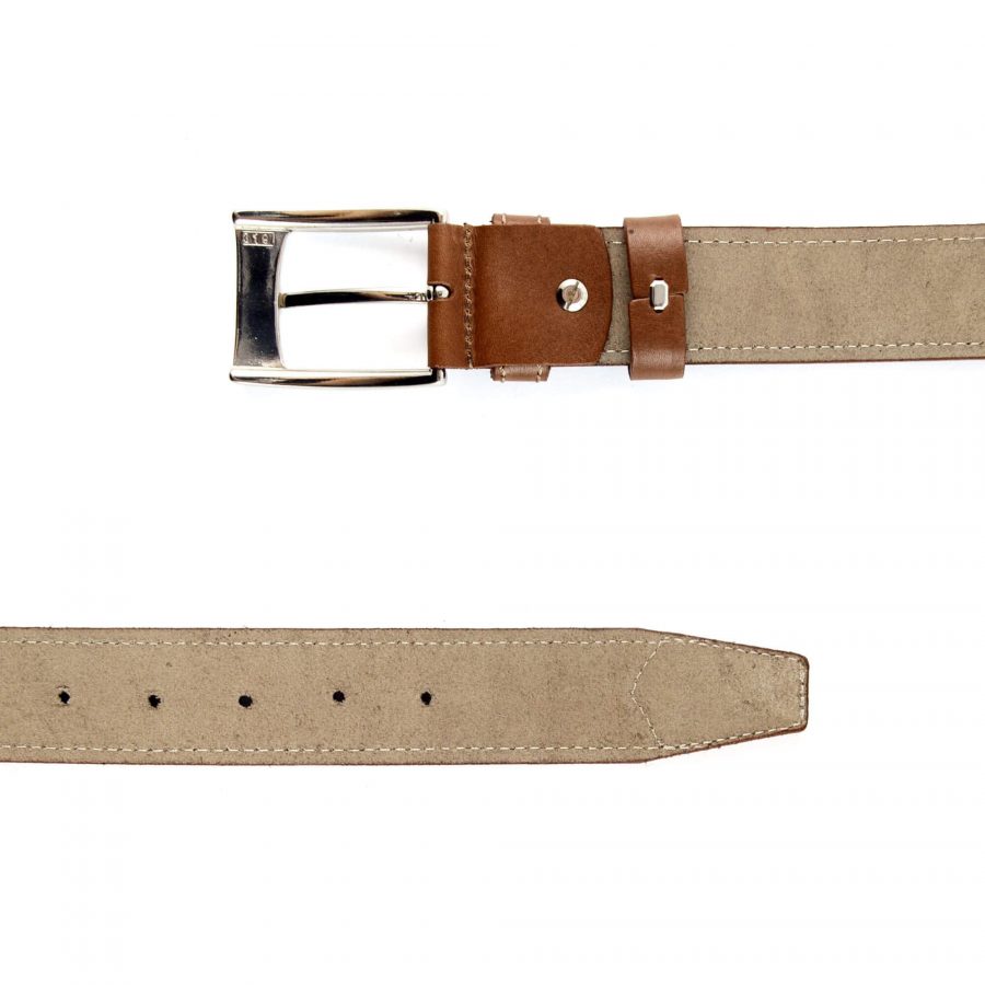 brown suede leather belt with buckle 351050 2