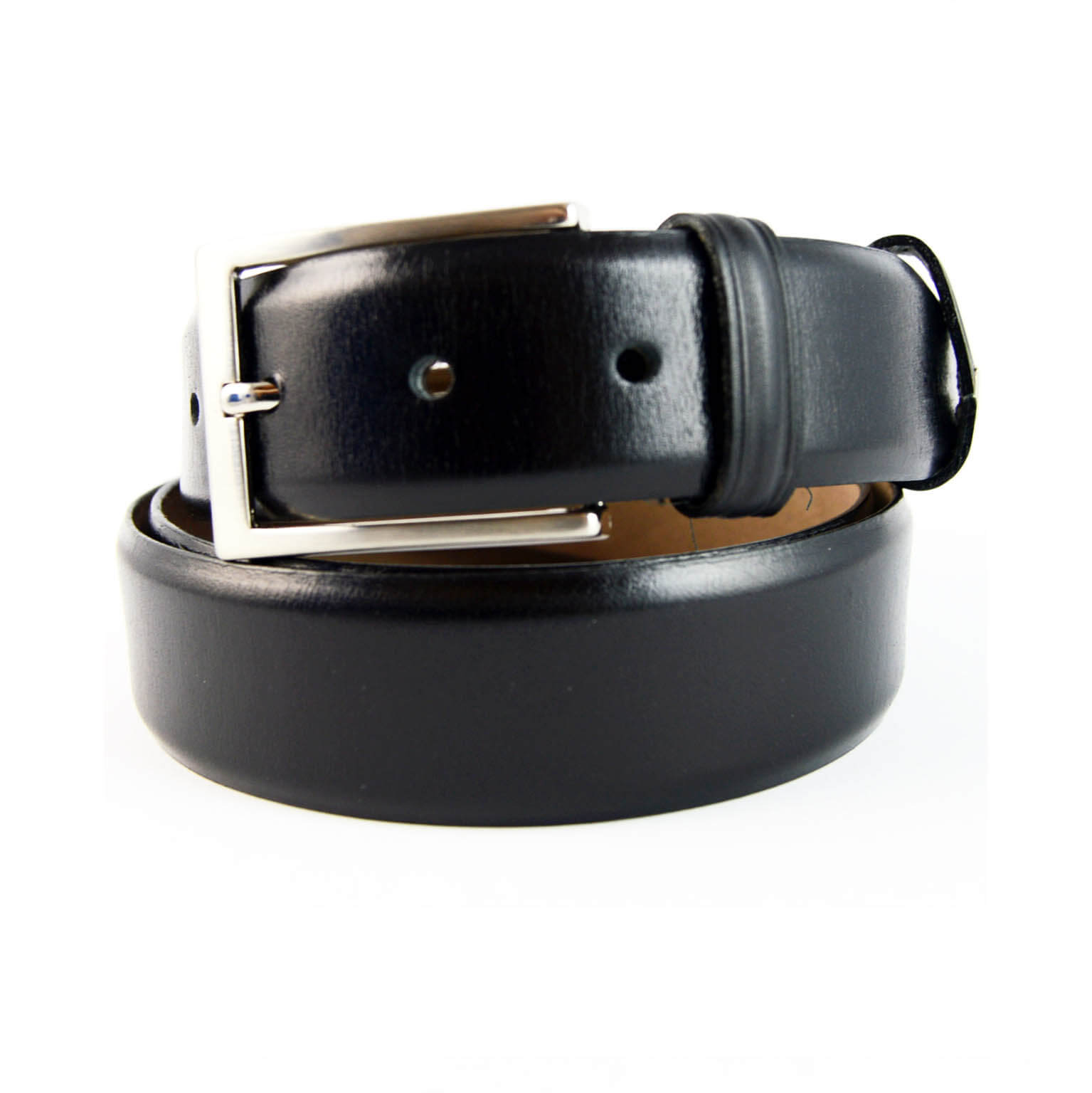 Buy Classic Black Mens Suit Belt - Genuine Leather - LeatherBeltsOnline