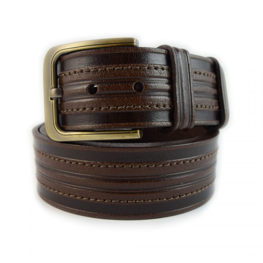 cognac leather belt mens for jeans 351087 1
