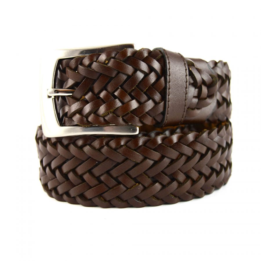 comfortable belt for men woven coffee brown 351029 1