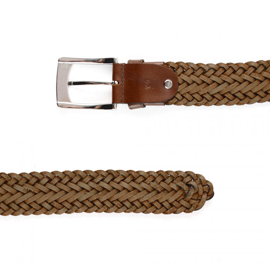 comfortable belt for men woven coffee brown 351029 3