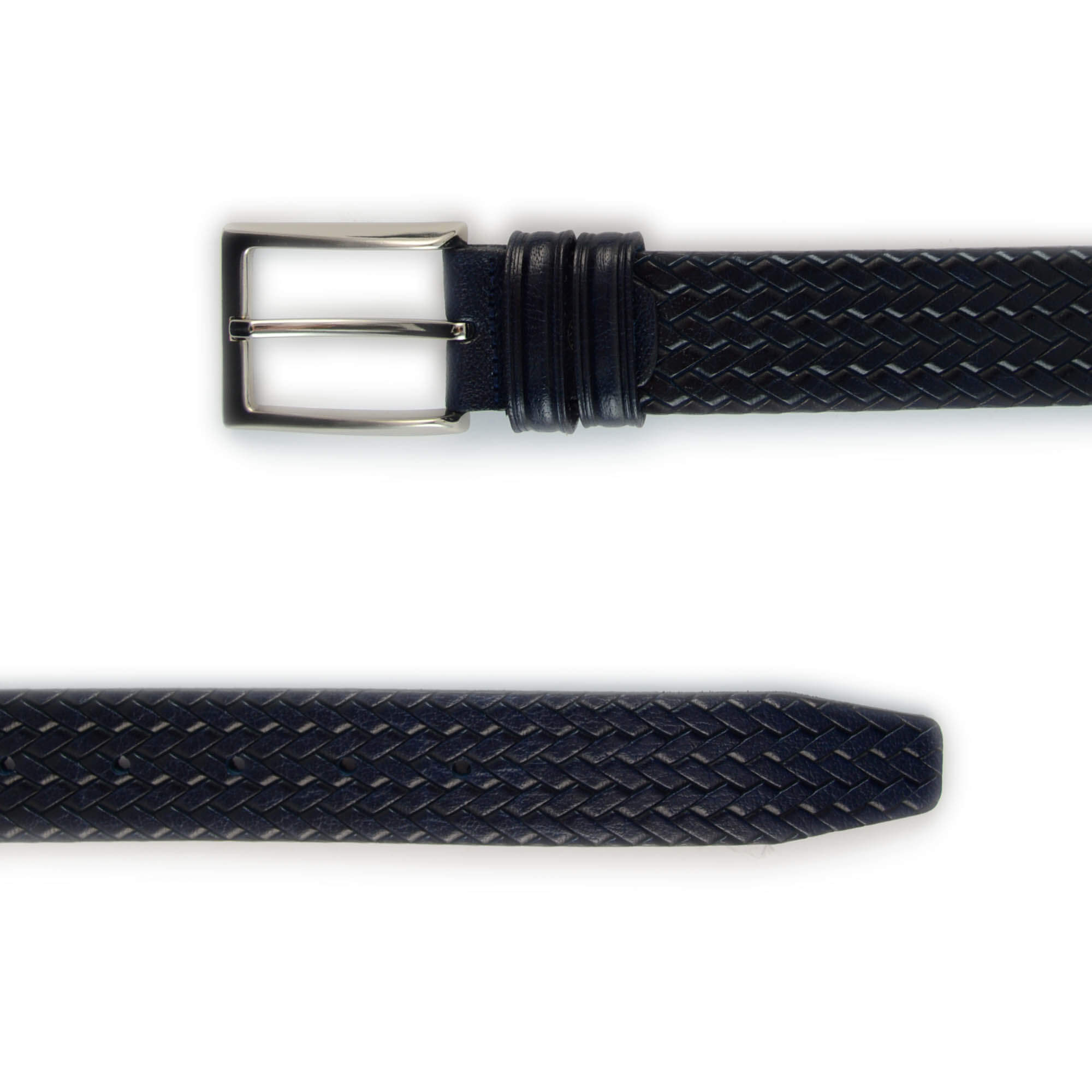 Buy Cool Mens Navy Blue Leather Belt - LeatherBeltsOnline.com