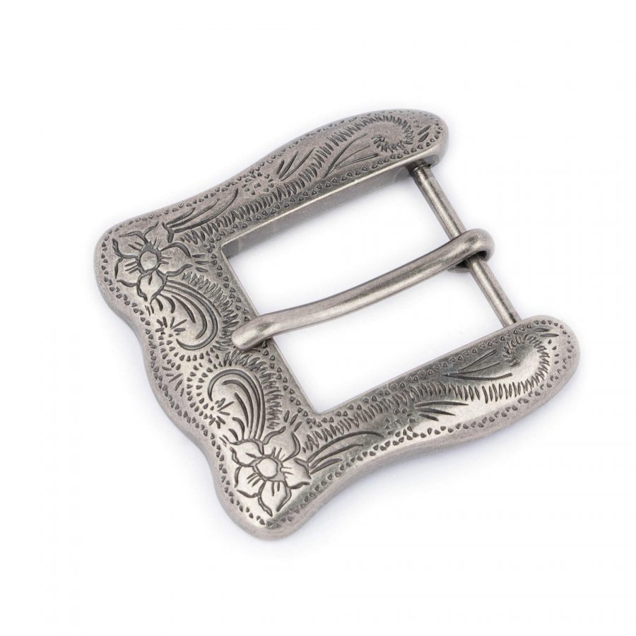 cowgirl buckle for leather belt square silver 1 1 8 inch 1