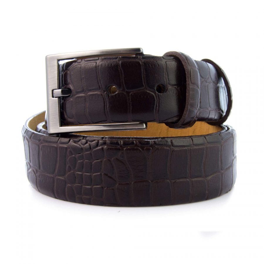 croc belt for trousers mens black leather 351151 1