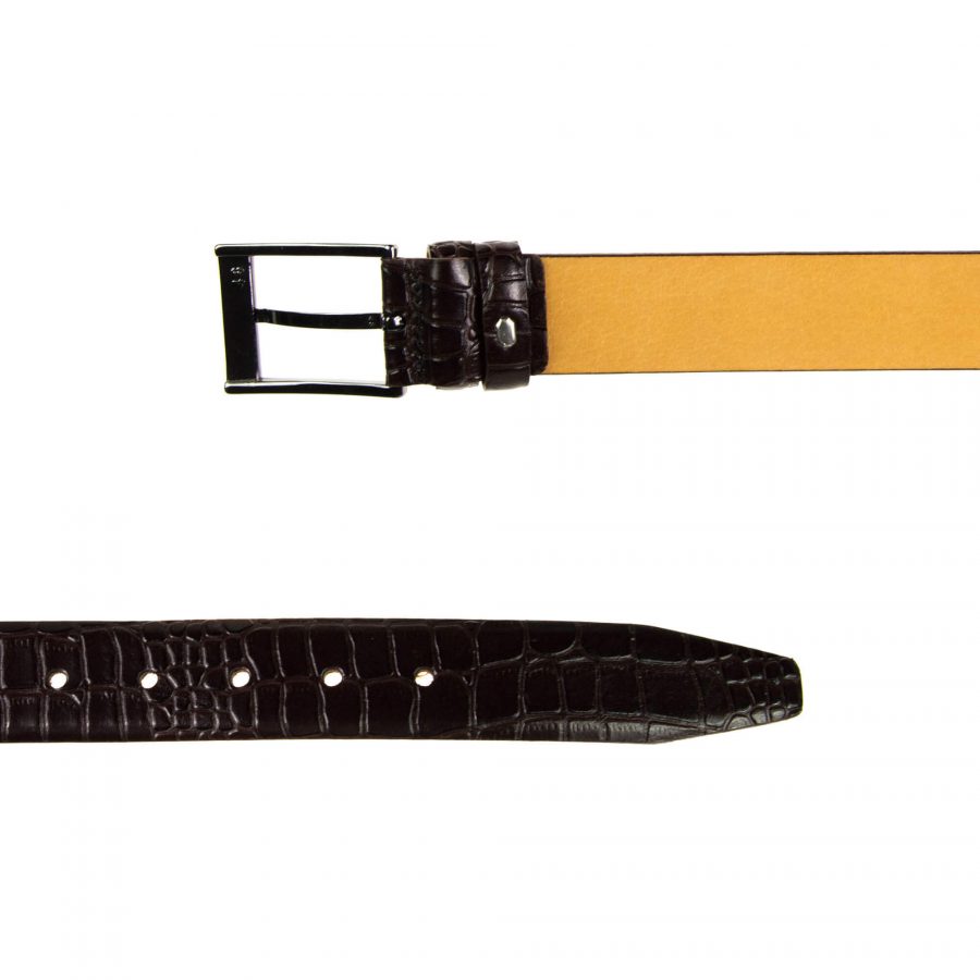 croc belt for trousers mens black leather 351151 2