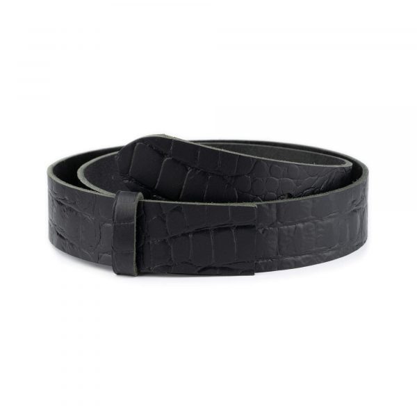 crocodile emboss black leather belt strap replacement 4 0 cm 1