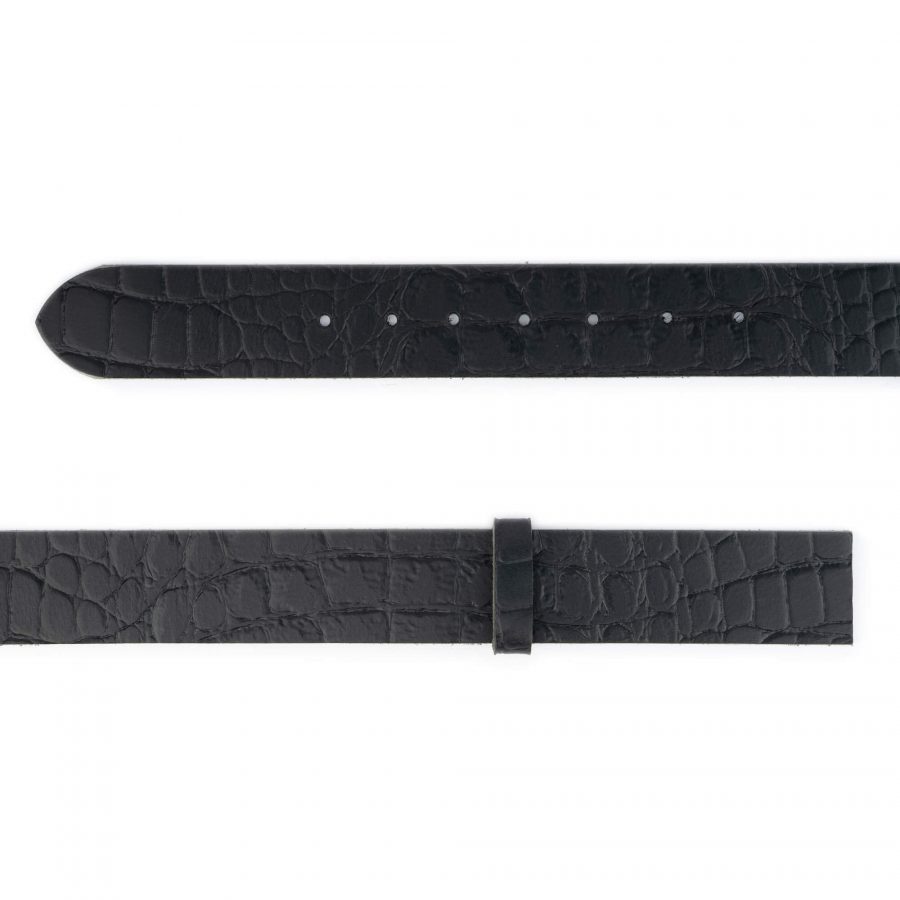 crocodile emboss black leather belt strap replacement 4 0 cm 2
