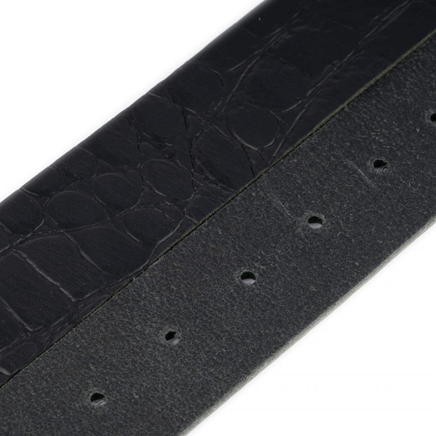 crocodile emboss black leather belt strap replacement 4 0 cm 3