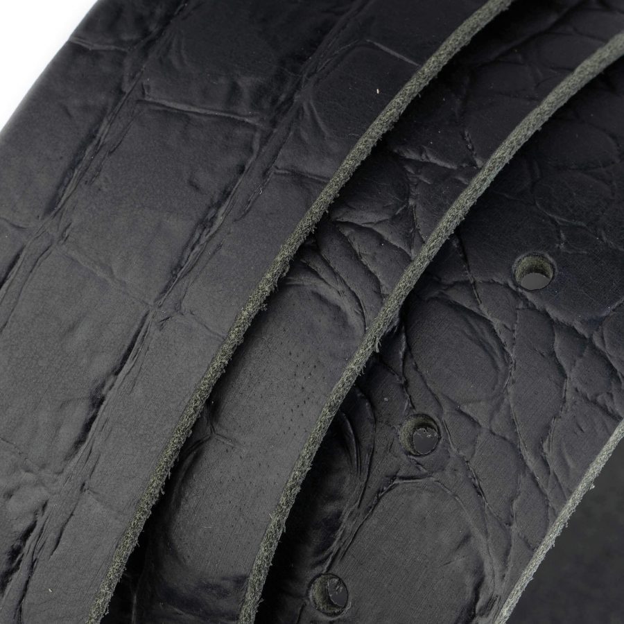 crocodile emboss black leather belt strap replacement 4 0 cm 4