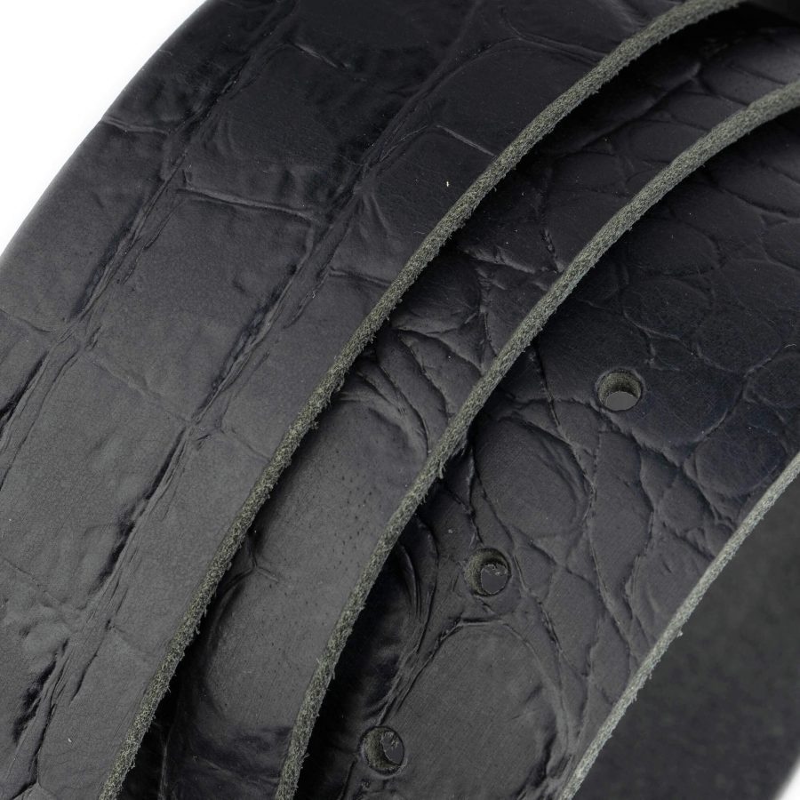 crocodile emboss black leather belt strap replacement 4 0 cm 5
