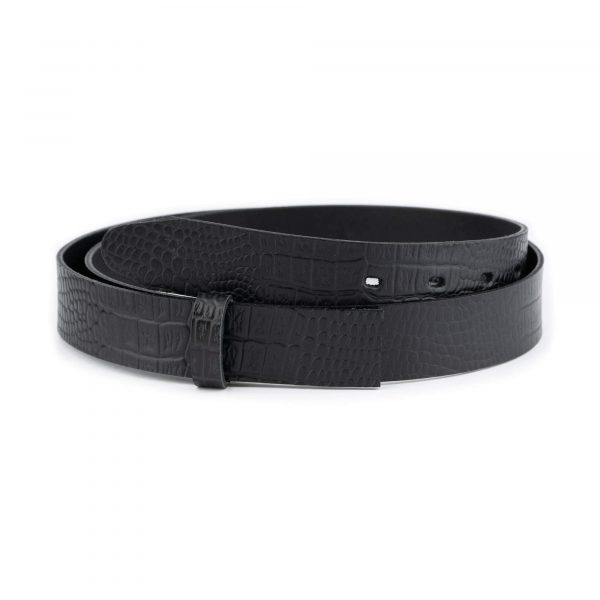 crocodile embossed leather belt strap replacement 30 mm 1