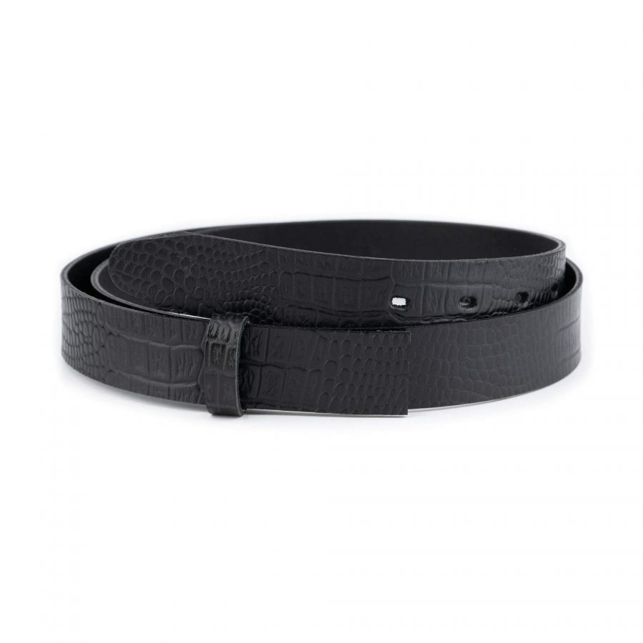 crocodile embossed leather belt strap replacement 30 mm 1