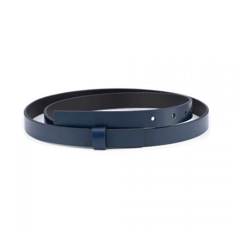 dark blue leather replacement belt strap for buckles 20 mm 1