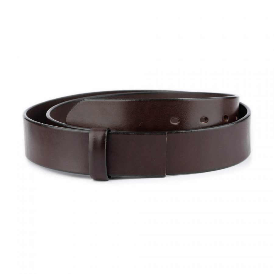 dark brown belt strap for buckle replacement thick leather 4 0 cm 1