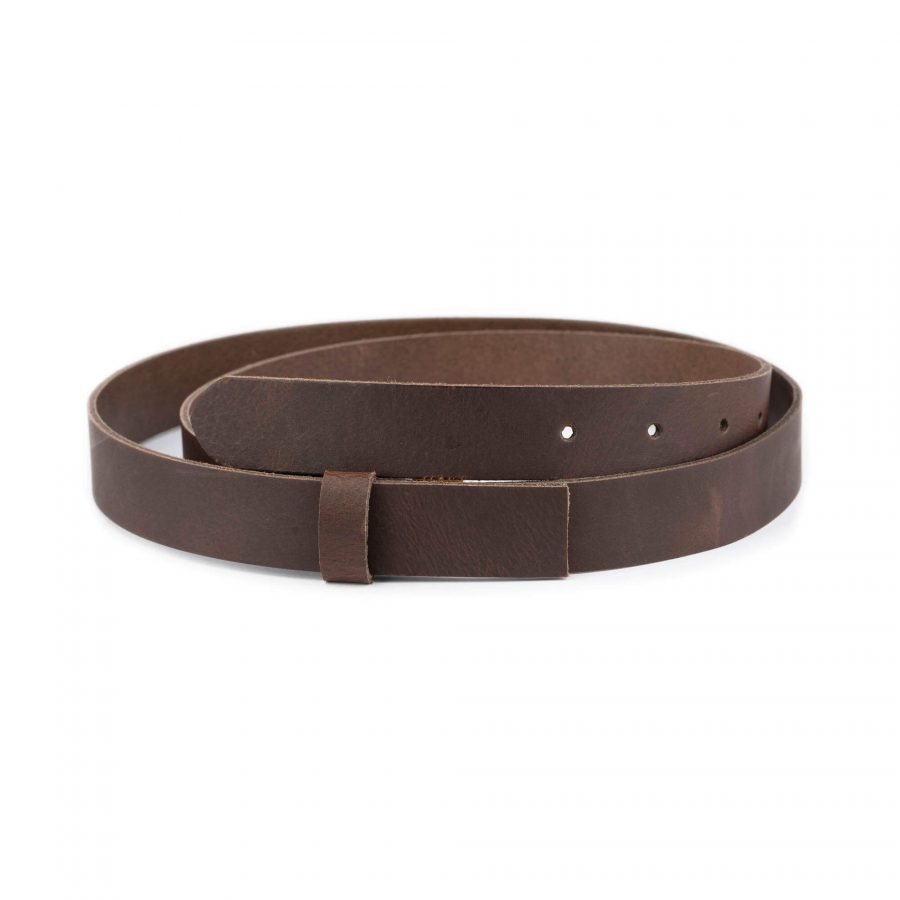 dark brown coffee belt strap for buckle 2 5 cm leather 1