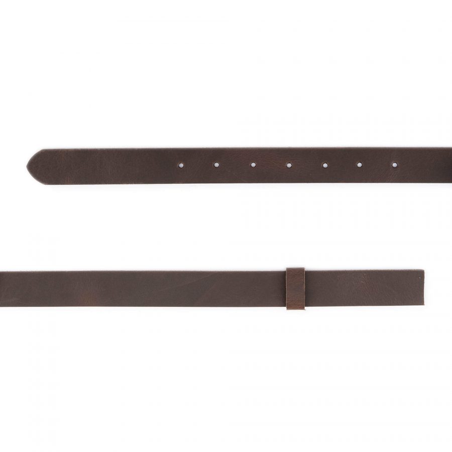 dark brown coffee belt strap for buckle 2 5 cm leather 2