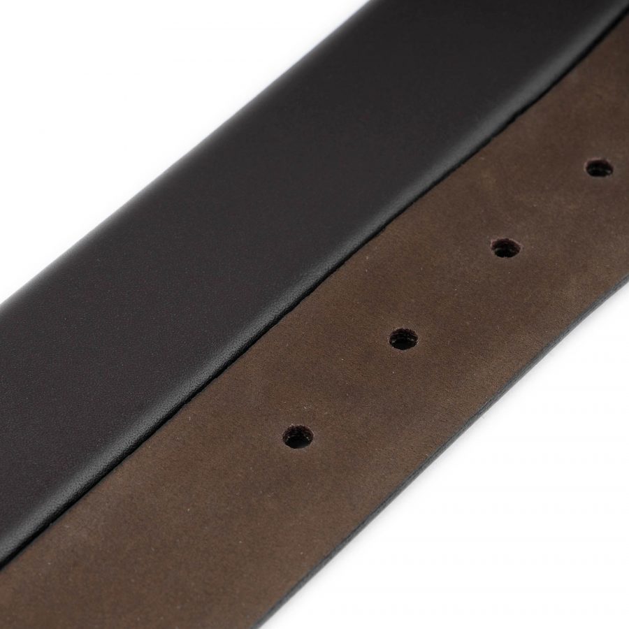 dark brown leather belt strap replacement with hole for buckle 4