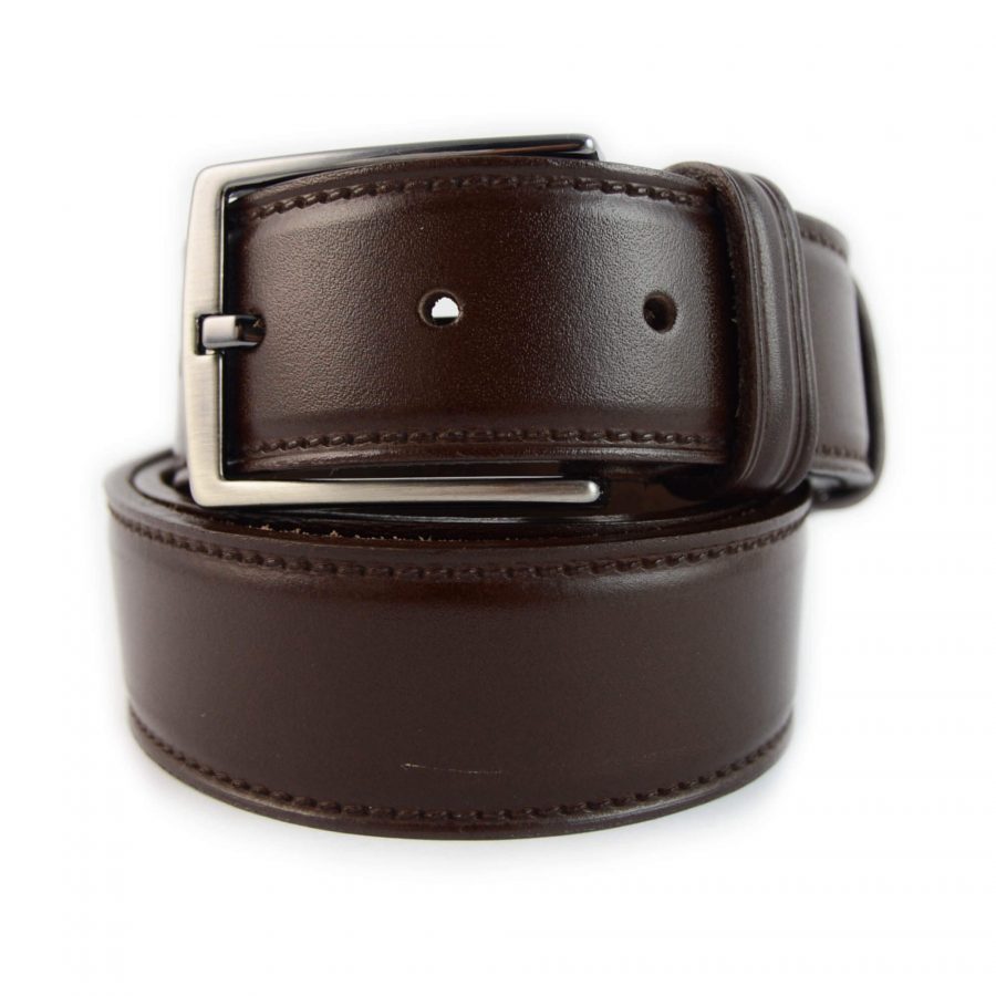 dark brown trouser belt for men real leather 351114 1