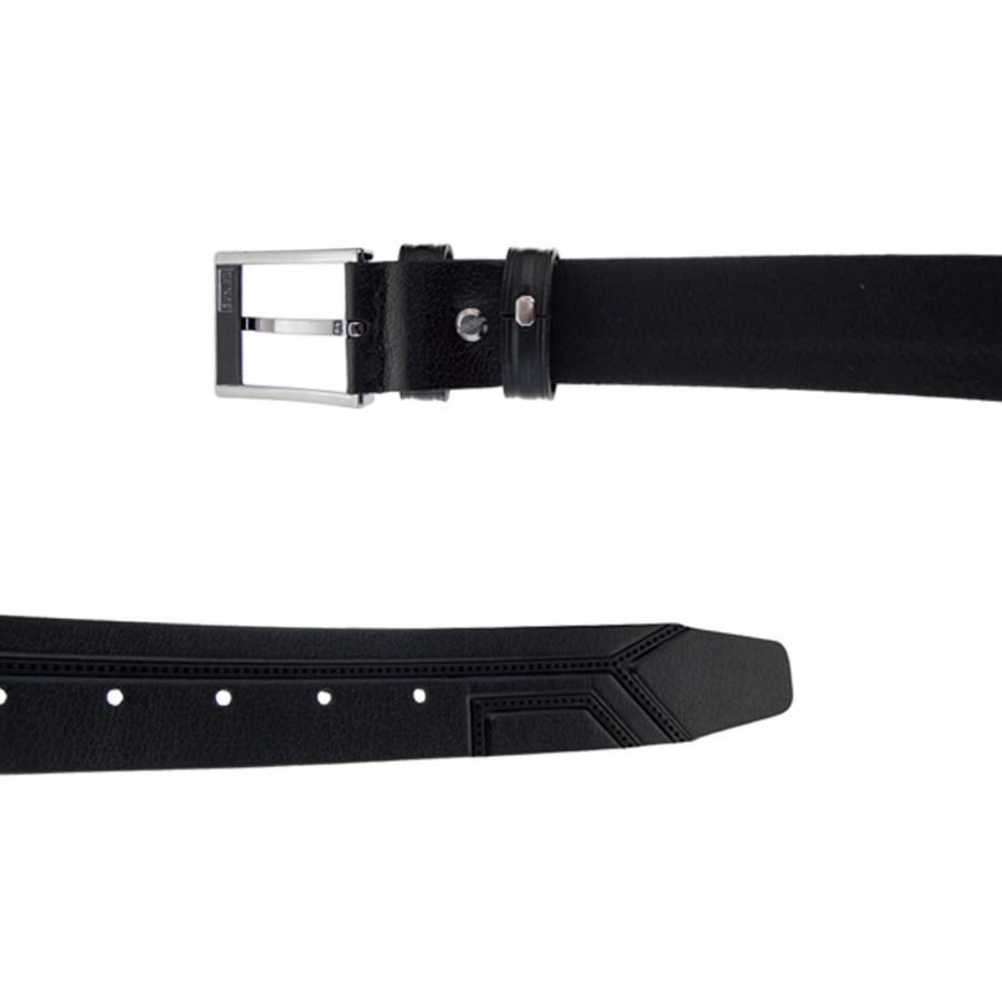 fashion mens belts black embossed leather 351141 2