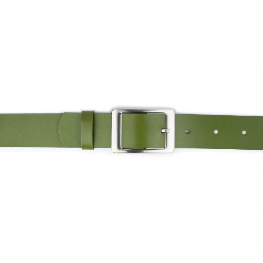 green khaki womens leather belt for dresses 1 1 2 inch wide 3