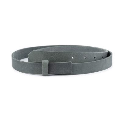grey crazy horse leather belt strap for buckle 2 5 cm 1