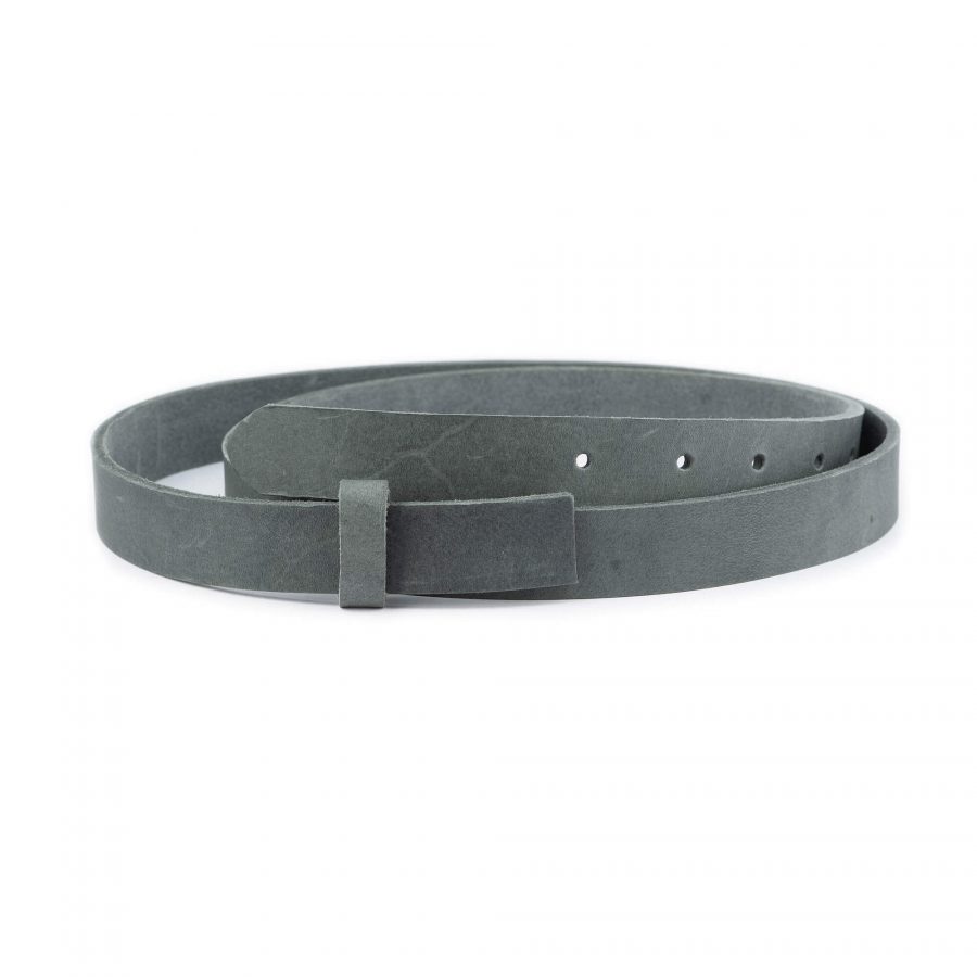 grey crazy horse leather belt strap for buckle 2 5 cm 1