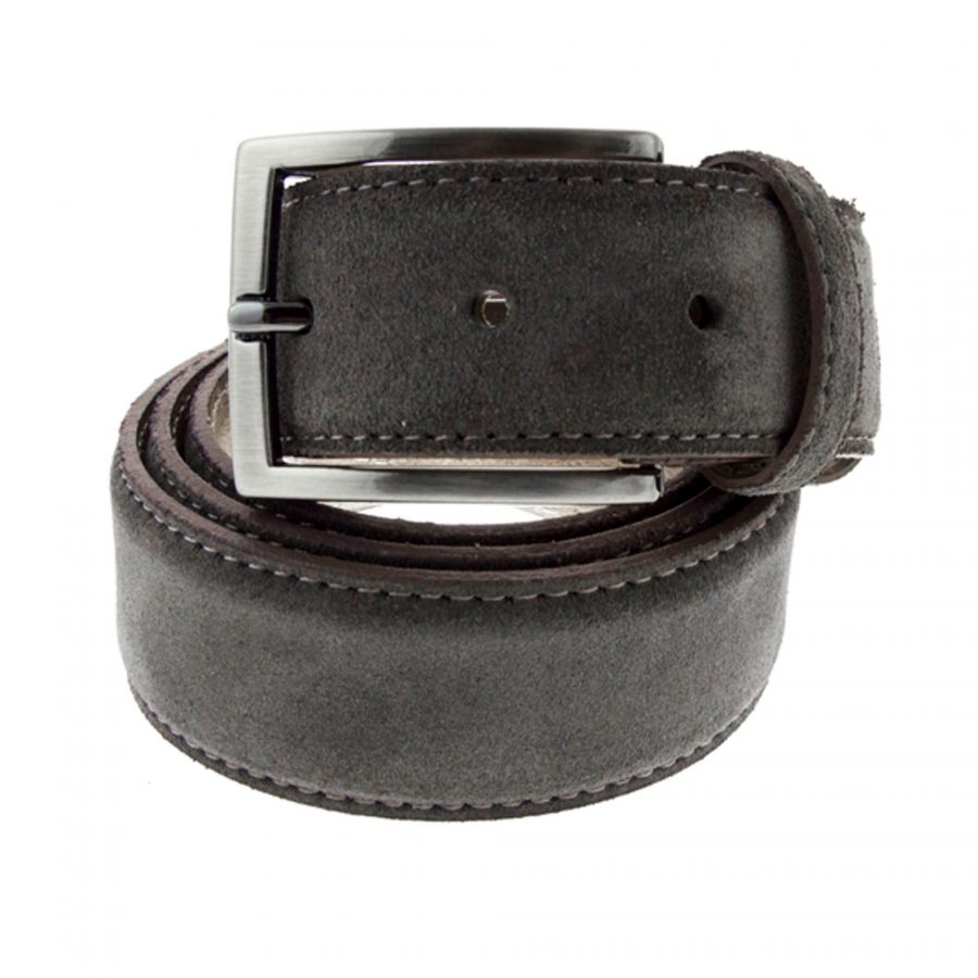 grey mens belt for jeans real suede leather 351146 1