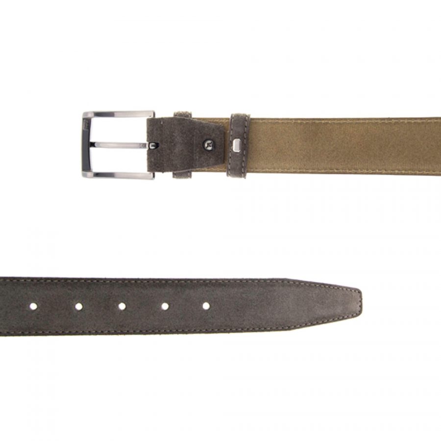 grey mens belt for jeans real suede leather 351146 2