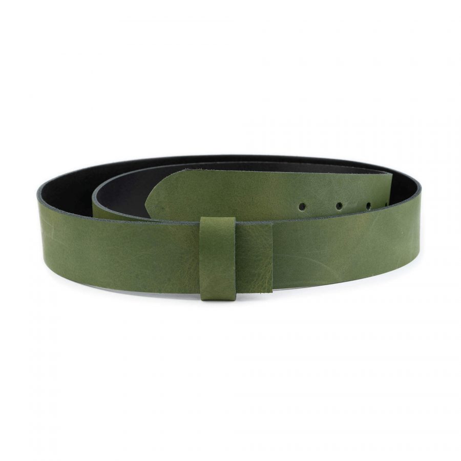 khaki green leather strap for belt real leather 4 0 cm 1