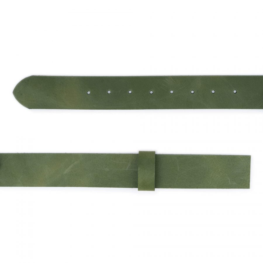 khaki green leather strap for belt real leather 4 0 cm 2