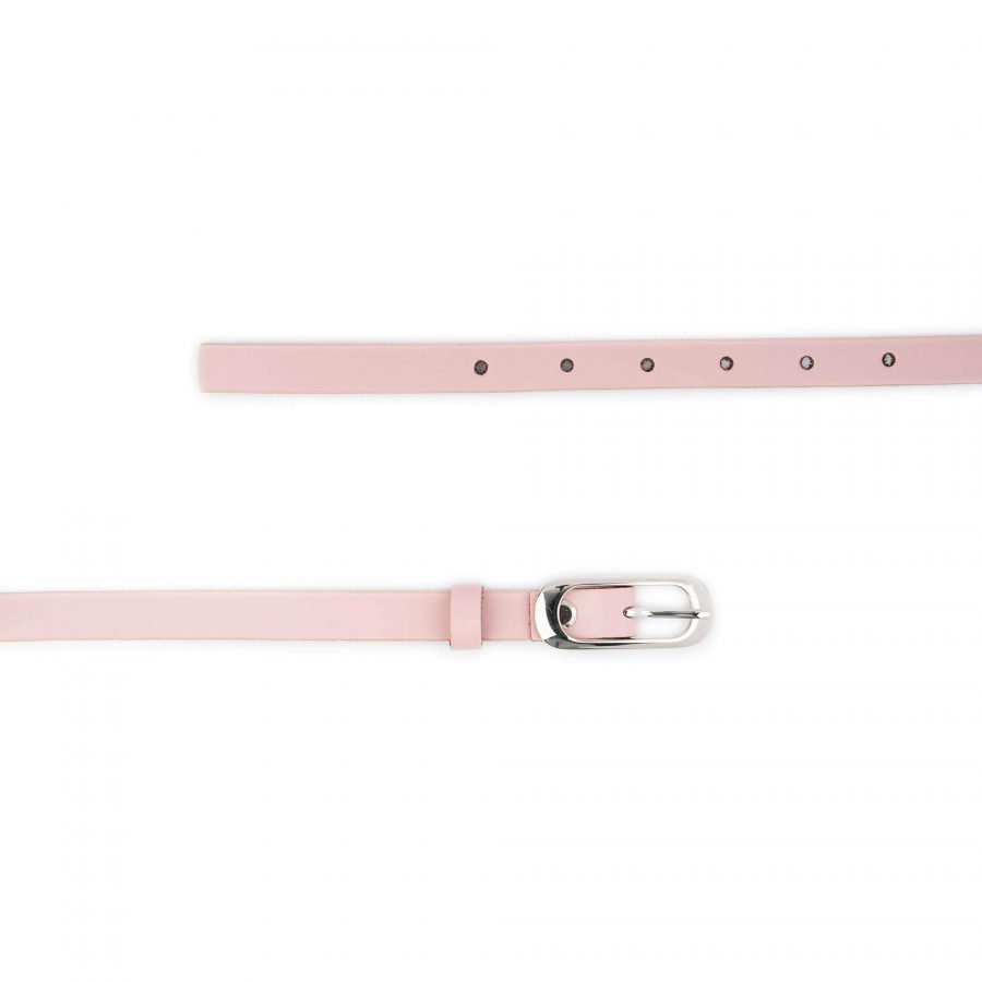 ladies skinny pink leather belt for dress 1 5 cm 3