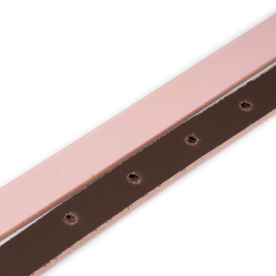 ladies skinny pink leather belt for dress 1 5 cm 5