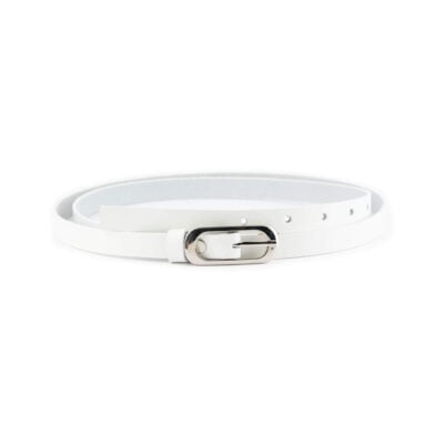 ladies skinny white belt for dress 1 5 cm 1