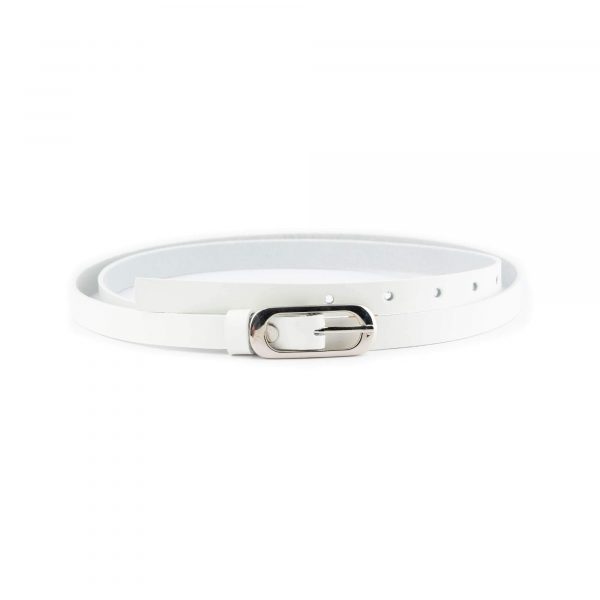 ladies skinny white belt for dress 1 5 cm 1