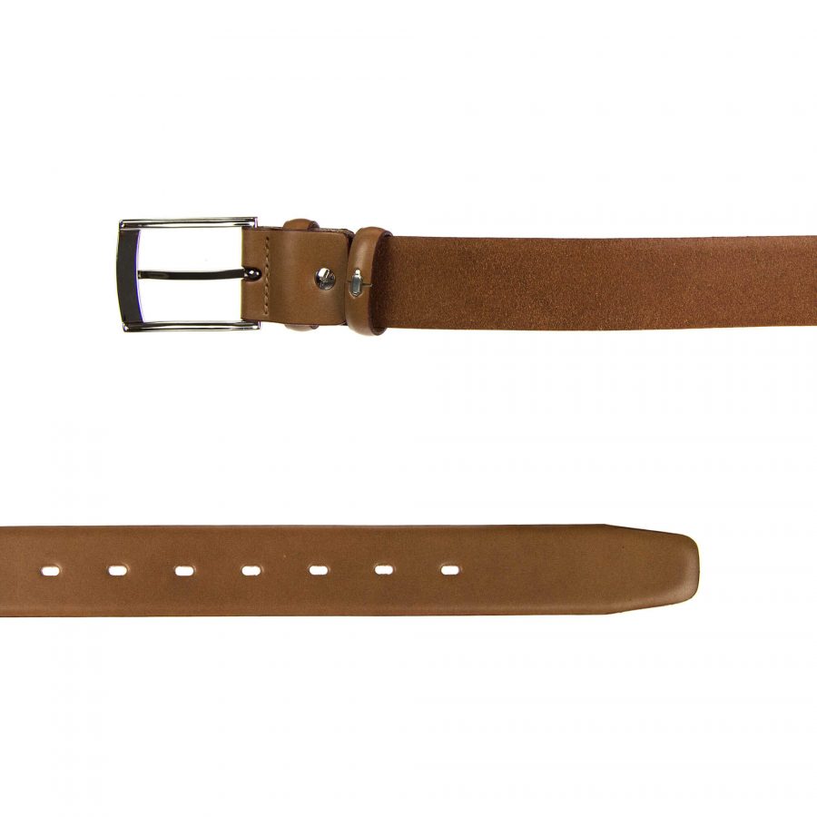 light tan belt for suit mens genuine leather 351154 2
