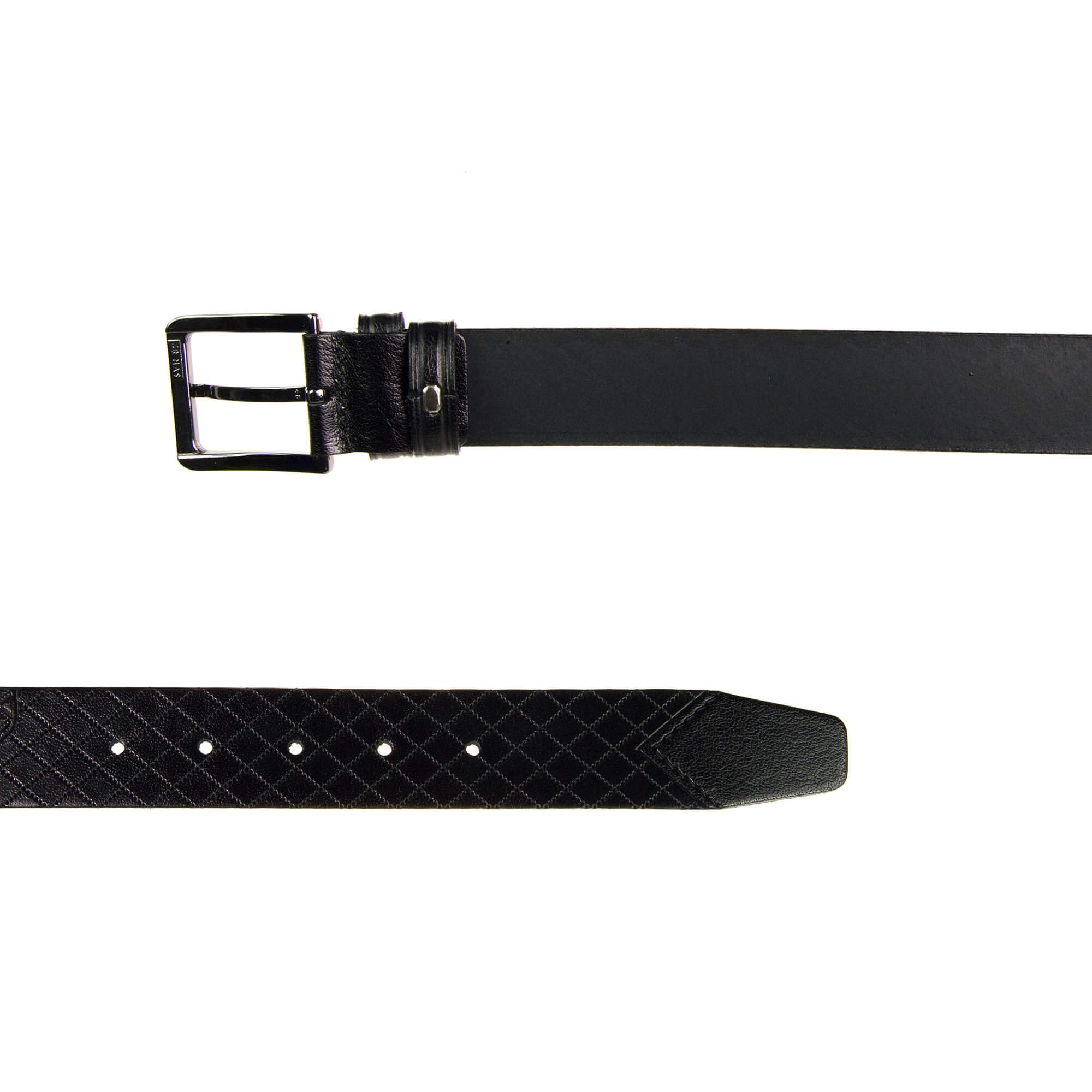 Buy Luxury Mens Belts - Black Quilted Leather - LeatherBeltsOnline