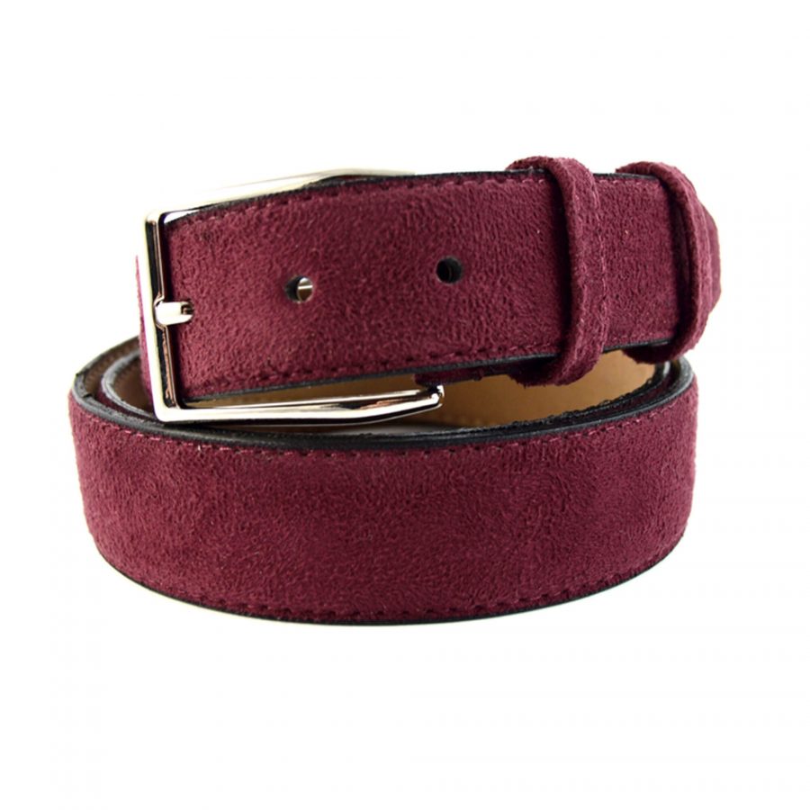 Buy Maroon Suede Belt For Men - Leather - LeatherBeltsOnline