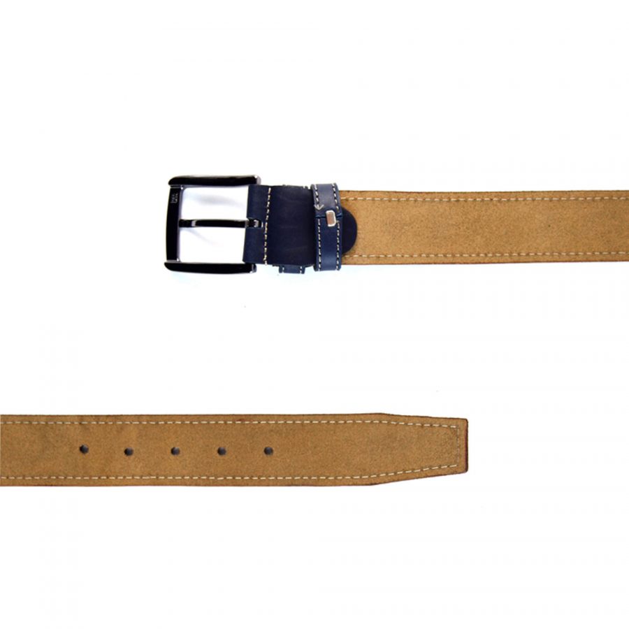 mens belt for blue suit suede leather with brown 351039 3