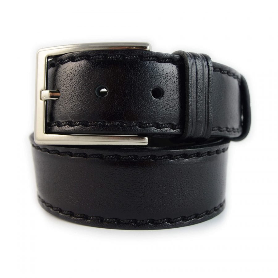 mens belt formal black genuine leather 351111 1