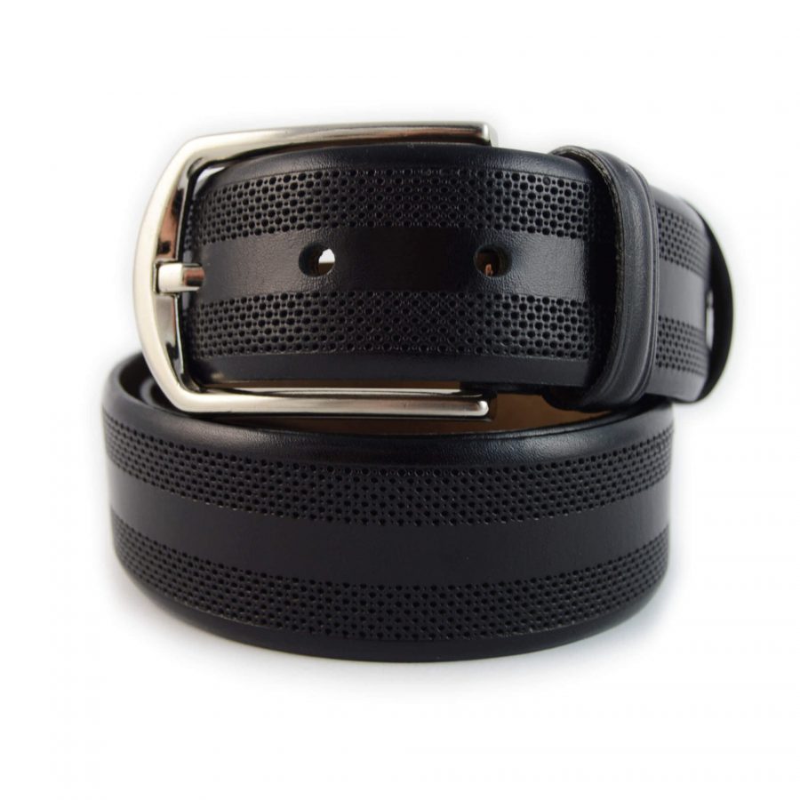 mens black fashion belt genuine leather 351115 1