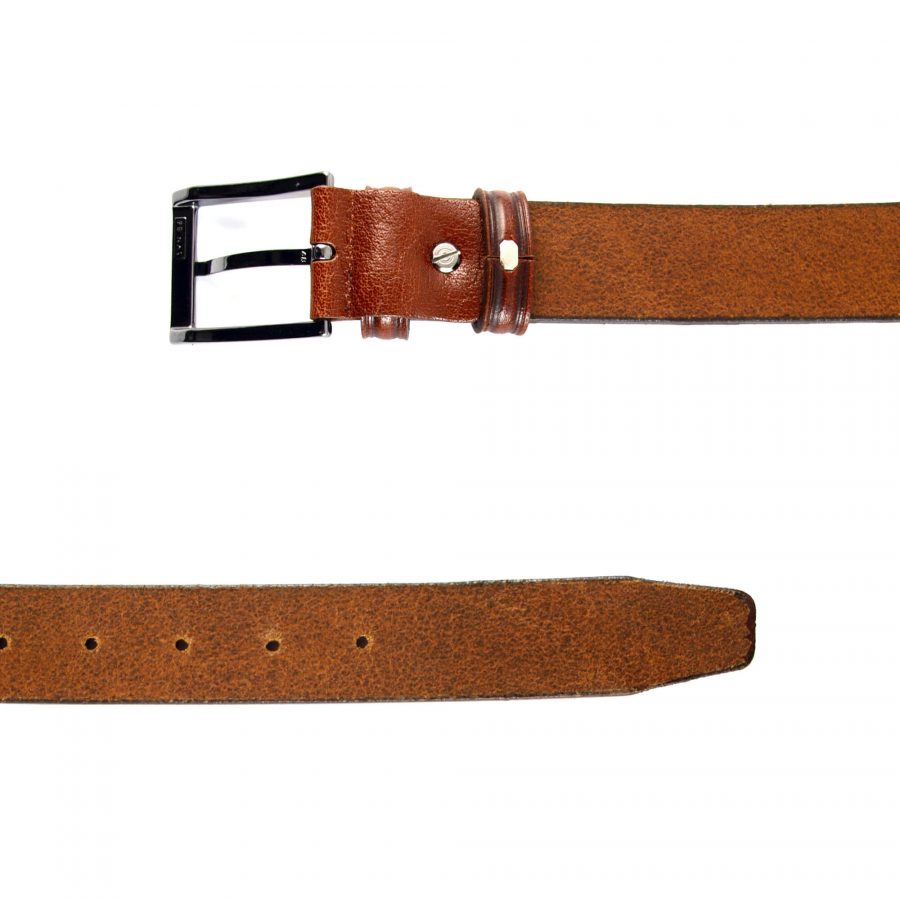 mens cowhide belt brown genuine leather 351097 2