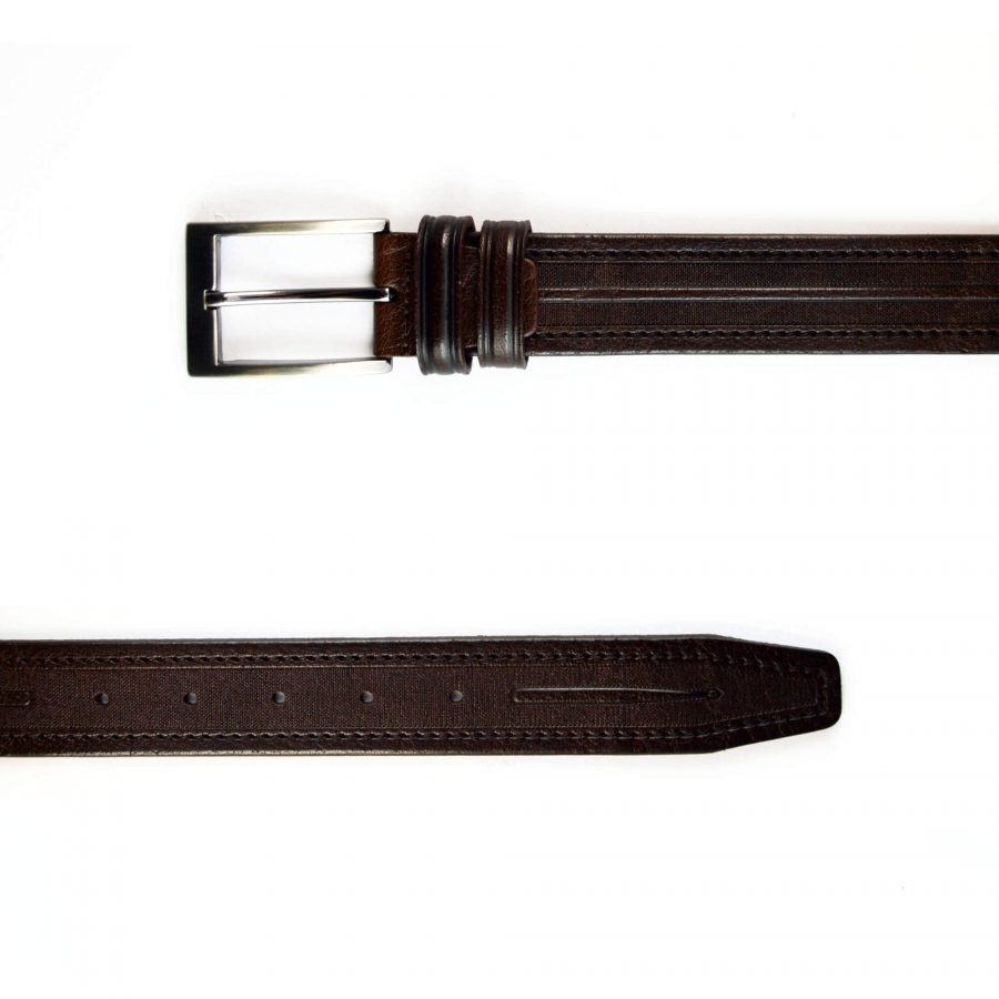 mens fashion belt dark brown leather 351067 2