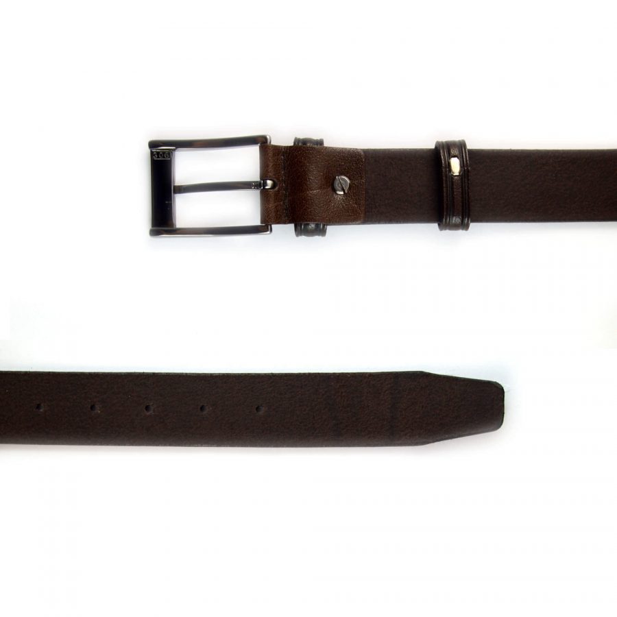 mens fashion belt dark brown leather 351067 3