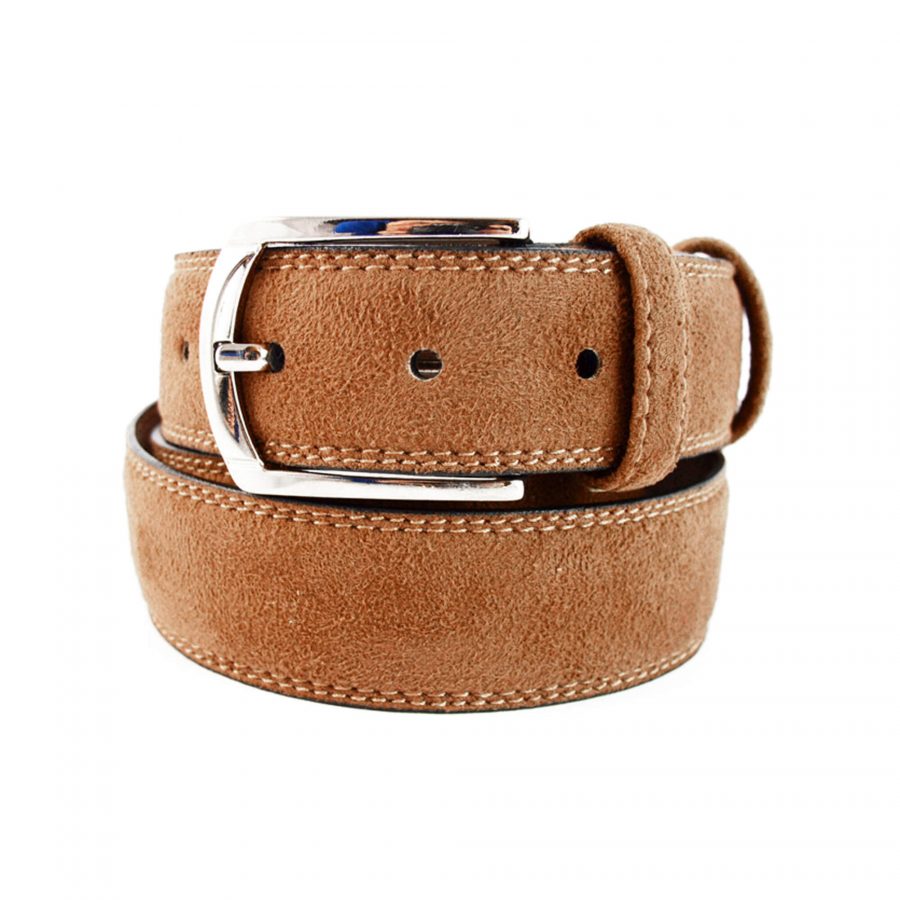 mens light brown belt suede leather 351037 1